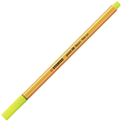 Image de Feutres fins - STABILO point 88 - Stylo simple - Couleur néon, jaune fluo