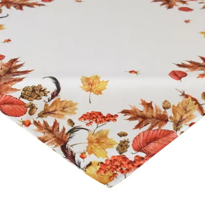 Productafbeelding van Tafelkleed, herfstmotief, 85 x 85 cm, decoratief met een kleurrijke herfstbladeren-rand
