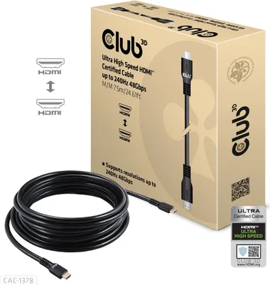 Produktbild von Club3D HDMI-Kabel A -> A 2.1 Ultra High Speed 8K60Hz 7.5m retail