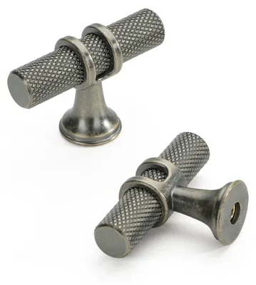 Obrázok produktu pre Nábytkové úchytky 50 mm, 10 ks, starožitný bronz, T-tvar, pre skrine