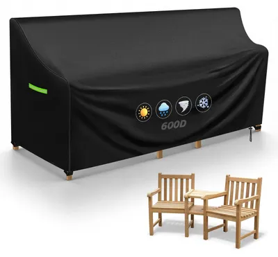 Imagen del producto de Funda para banco de jardín, impermeable, de 180 x 80 x 75/90 cm, para bancos de jardín de 3 plazas