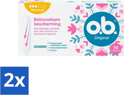 Produktbild von ob Tampons – Original Normal – Für Komfort und zuverlässigen Schutz – 16 Tampons - Vorteilspack - 2 Stücke