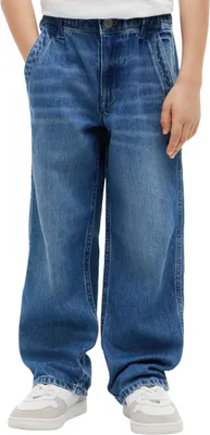 Immagine prodotto di Pantaloni jeans da bambino Tommy Hilfiger, modello baggy, stile marinaro, vestibilità ampia, colore blu (denim medio 01)
