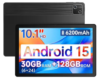 Obrázek produktu pro Tablet s 10palcovým HD IPS displejem, 30 GB RAM, 128 GB (rozšiřitelné až na 1 TB), baterií 6200 mAh a systémem Android 15