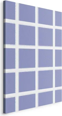 Produktbild von Italienischer Leinwand Leinwandbild - Lines and Symmetry - Expressive White Grid on a Blue Background 80x120 cm Muster f-A-10208-b-a