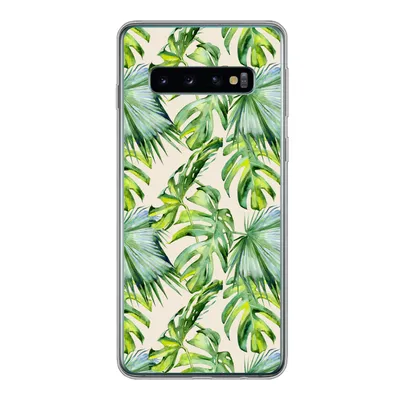 Produktbild von MuchoWow® Handyhülle Schutzhülle Hülle für Samsung Galaxy S10 Blätter - Muster - Monstera Silikon Softcase Handy Hülle - Handytasche