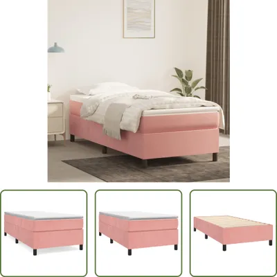 Produktbild von The Living Store Bettgestell Rosa 90x200 cm Samt