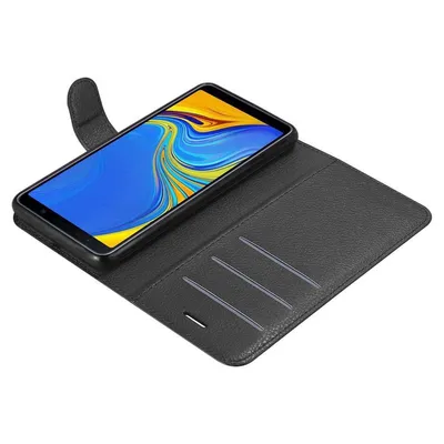 Produktbild von Cadorabo Hülle für Samsung Galaxy A7 2018 Schutz Hülle in Schwarz Handyhülle Etui Case Cover Magnetverschluss