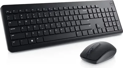 Produktbild von DELL Tastatur und Maus – KM3322W - tschechisch / slowakisch (QWERTZ), Volle Größe (100%), Kabellos, RF Wireless, QWERTZ, Schwarz, Maus enthalten