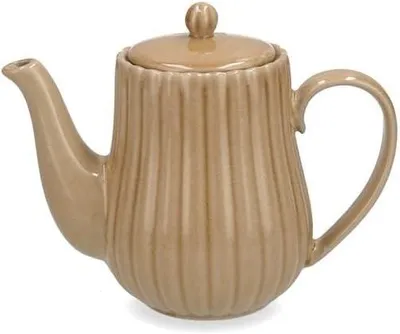 Produktbild von Lotus-Teekanne aus Steingut in Beige, 740 ml