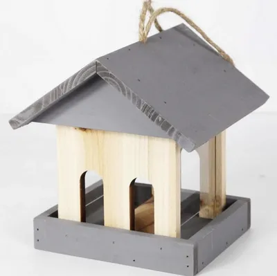 Produktbild von Muntel Vogelvoederstation / Voerbak – Hout – Grijs – 19 x 16 x 13,5 cm