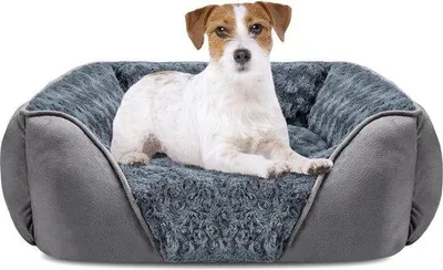 Produktbild von Weiches Hundebett aus Rosenflor für kleine Hunde, Antirutsch, Waschbar, 63x53cm
