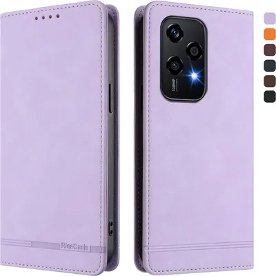 Immagine prodotto di Custodia per Honor 200 Lite, custodia retro in Finto cuoio con supporto e slot per carte di credito Viola