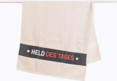 Produktbild von Badetuch aus Baumwolle Held des Tages beige 70x140cm von La Vida