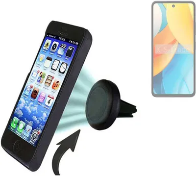 Produktbild von K-S-Trade Kompatibel mit ZTE Axon 60 Lite Auto Handy Halterung KFZ Halter Lüftungsgitterhalterung Air Vent mount Smartphone Halter