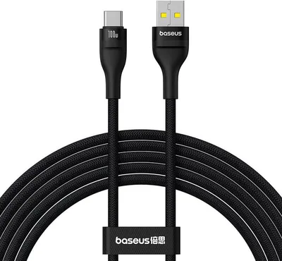 Produktbild von Baseus Flash 2 USB A auf USB C Schnellladekabel 2 m 100 W Schwarz
