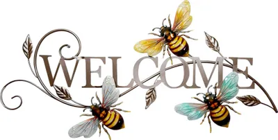 Produktbild von Wandschild Welcome, Bienen, L 70 cm