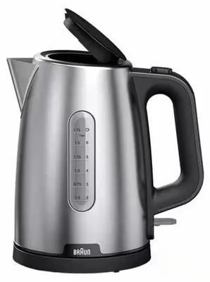Obrázok produktu pre Braun PurShine WK102AI-WK1500BK, 1,7 L, 2200 W, Čierna, Nerezová oceľ, Kov, Indikátor úrovne vody, Zabezpečenie proti prehriatiu