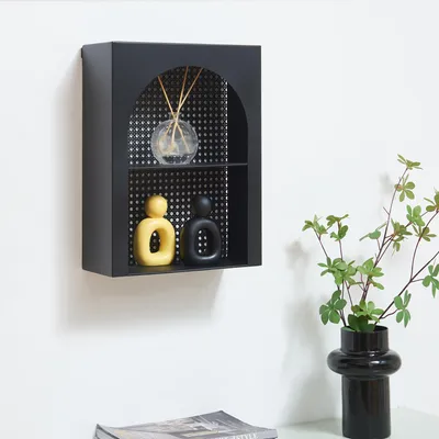 Zdjęcie produktu dla Półka ścienna „Jäller” metalowa 40 x 30 x 13 cm czarna