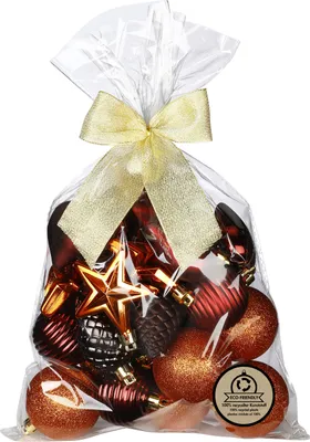 Produktbild von Weihnachtskugeln und Formen Kunststoff 5-7cm 30er Set - Flame Mix