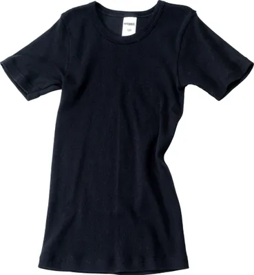 Produktbild von HERMKO 2810 Kinder halbarm Shirt aus 100% Baumwolle, kurzarm Unterhemd für Mädchen und Knaben , Farbe:schwarz, Größe:128