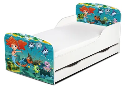Produktbild von Bayagu Weißes Kinderbett 140x70cm mit Matratze Schublade und Lattenrost