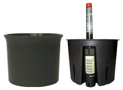 Produktbild von Set3 Hydro Blumentopf Atlas anthrazit 18/19 + Kulturtopf + Wasserstandsanzeiger Ø 21,0 cm H 20,0 cm
