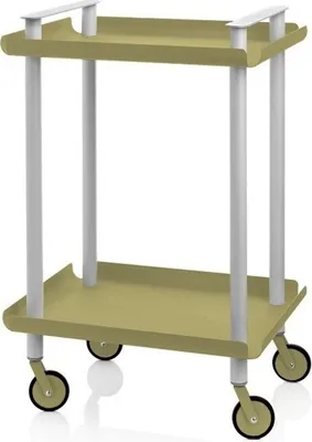 Produktbild von DON HIERRO - Servierwagen, Rollregal mit 2 Ebenen, Metall, grauen Rahmen, LEKY