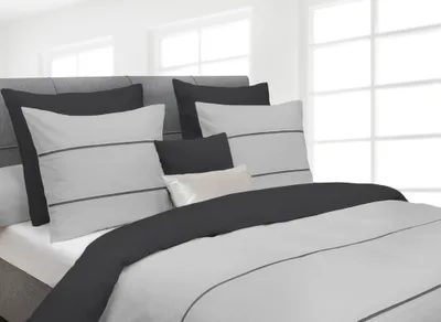 Produktbild von Heckett Lane Royal Baumwolle Bettwäsche Jason 135x200 cm silver grey/castle grey