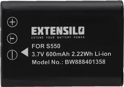 Produktbild von EXTENSILO Akku kompatibel mit Ricoh Caplio R50 Kamera (600 mAh, 3,7 V, Li-Ion)