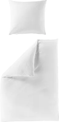 Produktbild von BIERBAUM Bettwäsche Seersucker weiss 155x220cm, mit 1 Kissen  Bettbezug