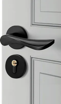 Produktbild von Famanu Türgriffset mit modernem Design - Schwarz