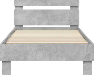 Produktbild von vidaXL Bettgestell mit Kopfteil und LED-Leuchten Betongrau 90x190 cm