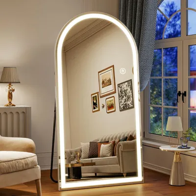 Produktbild von Koonmi LED Ganzkörperspiegel 193 x 86 cm stabiler Rahmen mit Touch, LED Spiegel mit Touchsteuerung, 3 Lichtfarben und beschlaghemmender