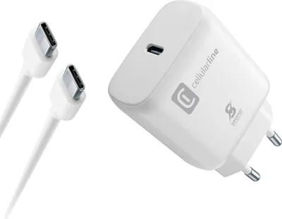 Zdjęcie produktu dla Zestaw superszybkiej ładowarki Cellularline dla Samsung 25W - biały