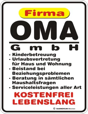 Produktbild von Oma GmbH Blech-Schild Blechschild mit Spruch 17x22 cm