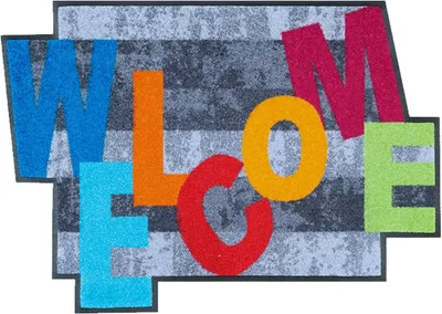 Produktbild von wash+dry CRAZY WELCOME, Dekorative Fußmatte, Drinnen, Rechteckig, Mehrfarbig, Muster, 600 mm