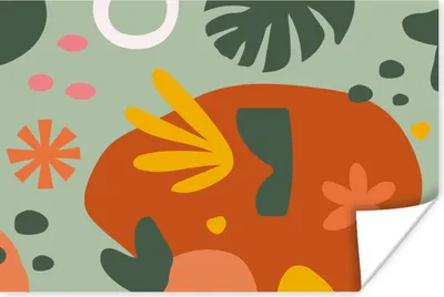 Produktbild von MuchoWow® Poster Monstera - Pflanzen - Muster 90x60 cm - Schlafzimmer