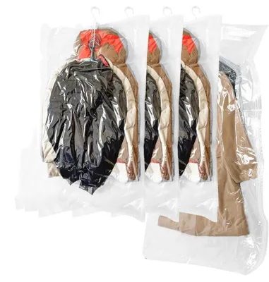 Obrázek produktu pro Vakuové kompresní sáčky na zavěšení, průhledné, 4 kusy (3x 105x70 cm, 1x 145x70 cm)
