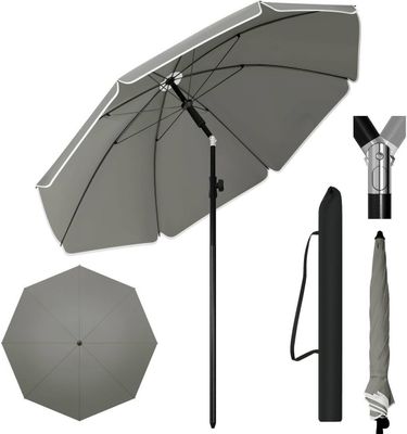 WOLTU Sonnenschirm, UV-beständig, höhenverstellbar, knickbar, Dunkelgrau, 155cm