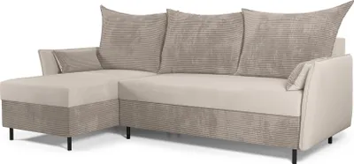 Produktbild von DOMO-HOME Ecksofa mit Schlaffunktion GREM – Weiche Polsterung 224x103cm | Universelle Farbgestaltung | Bequemes Sitz- und Schlaferlebnis | Hochwertige Materialien | Farbe creme | Links