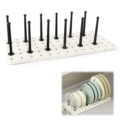 Produktbild von Tellerorganizer, ausziehbarer Abtropfkorb, verstellbare Stützsäulen, für Küche
