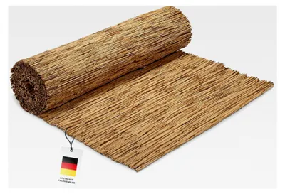 Produktbild von Schilfrohrmatte 100 x 600 cm (1 Rolle) | Sichtschutz, Windschutz und Sonnenschutz für Balkon, Terrasse und Garten | Stammschutz für Bäume | Hergestellt in der EU