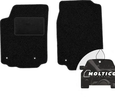 Produktbild von moto-MOLTICO Vorne Fußmatten Auto Velours Autoteppiche Schwarz Automatten Set 2-teilig passend für Audi A6 C4 100 1990-1997