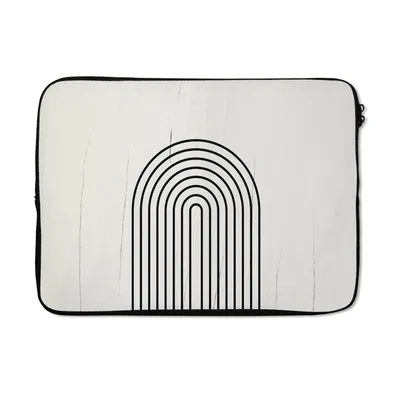 Produktbild von MuchoWow® Laptop Hülle 13 Zoll Kunst - Design - Schwarz - Weiß Laptoptasche - Laptophülle - Sleeve - Rundumschutz