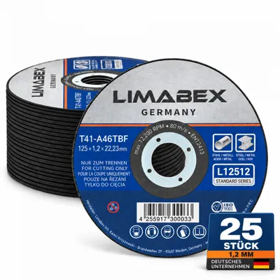 Produktbild von Trennscheiben 125 x 1.2 mm Metall Stahl Edelstahl INOX Rohre Profile Bleche Stangen 25 Stück