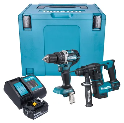 Produktbild von Makita DLX 2278 SF1J Akku Kombo Kit + DHP 484 Schlagbohrschrauber 54 Nm + DHR 171 Bohrhammer 1,2 J + 1x Akku 3,0 Ah + Ladegerät + Makpac
