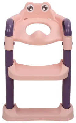 Produktbild von Töpfchentraining, Toilettenleiter, Sitz, verstellbar, faltbar, Cartoon-Tritthocker für Kinder, Rosa
