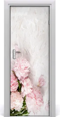 Produktbild von Tulup Türaufkleber 75x205 cm Dekorative Aufkleber Selbstklebend Wasserdichte Tapete Abnehmbar Schlafzimmer Wohnzimmer Wohnkultur - Pfingstrosen Marmor