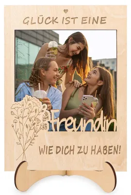 Magnetischer Holz-Fotorahmen für Freundin, 15x11 cm